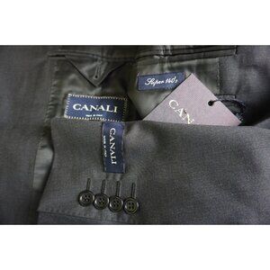 Canali Solid Gray S100s Wool 2 Pc Suit Jacket Pants 48R 58EU BRAND NEW